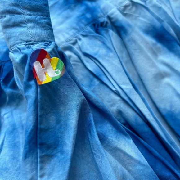 Harajuku Lovers Blue Tie Dye Cotton Skirt Medium - Picture 4 of 7